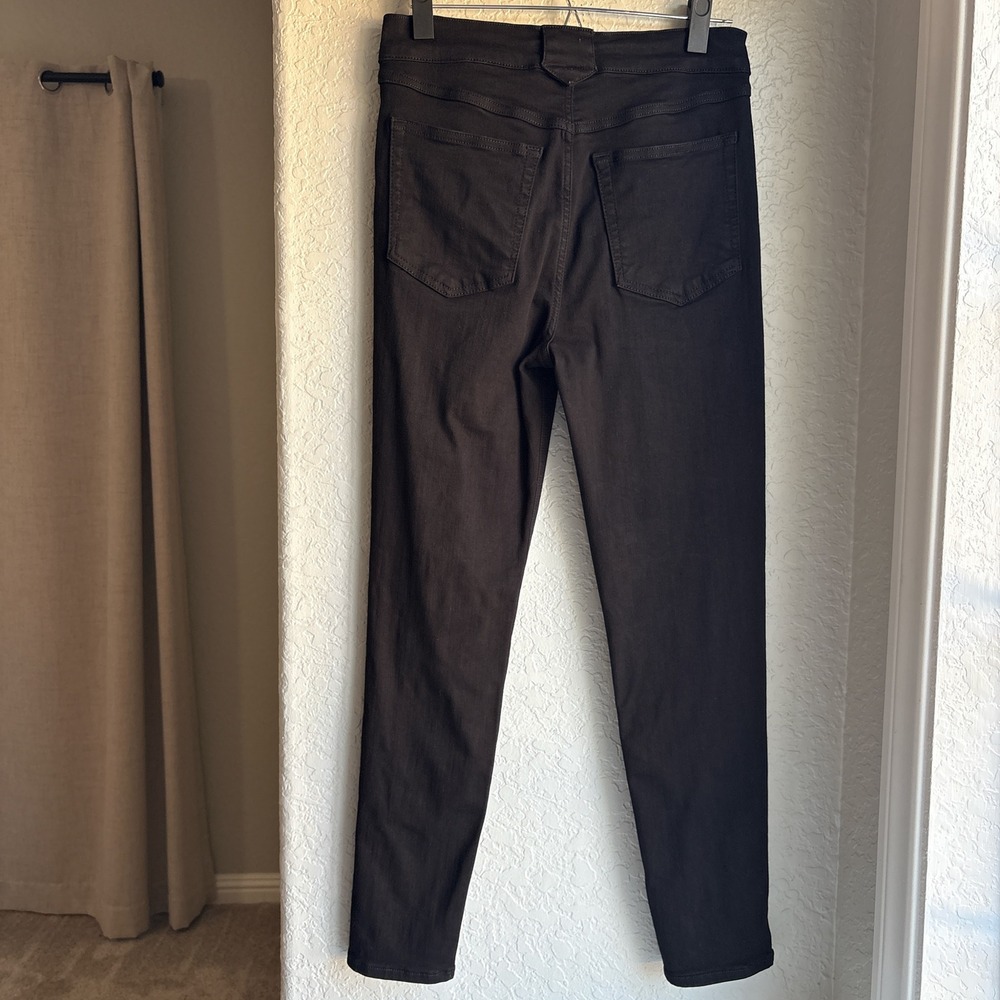FRAME Le High Skinny Women 27 Pants Jeans Black Gold Button Ankle Stretch - Picture 4 of 14